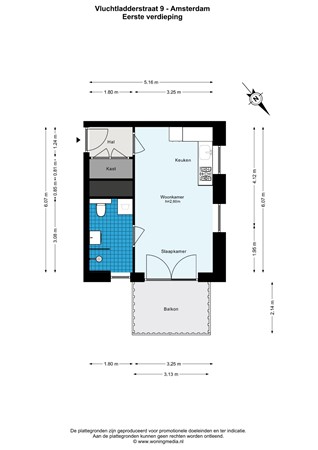 Floor plan - Vluchtladderstraat 9, 1019 VT Amsterdam 